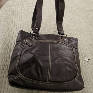 Elegant Dark Brown Leather Tote Bag